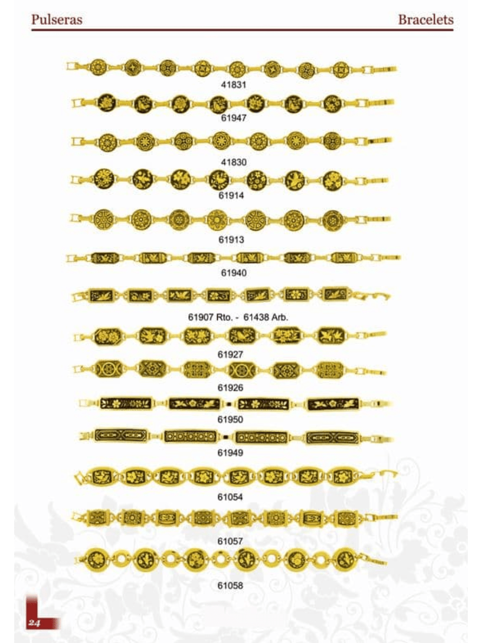 PULSERAS nº3, con damasquinado de Toledo en oro