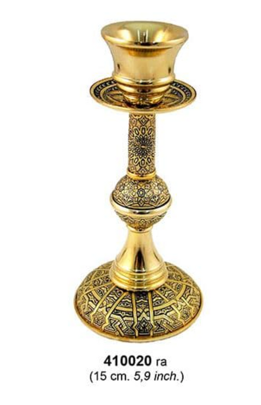 CANDELABRO, con damasquino de Toledo en oro. Ref: 410020