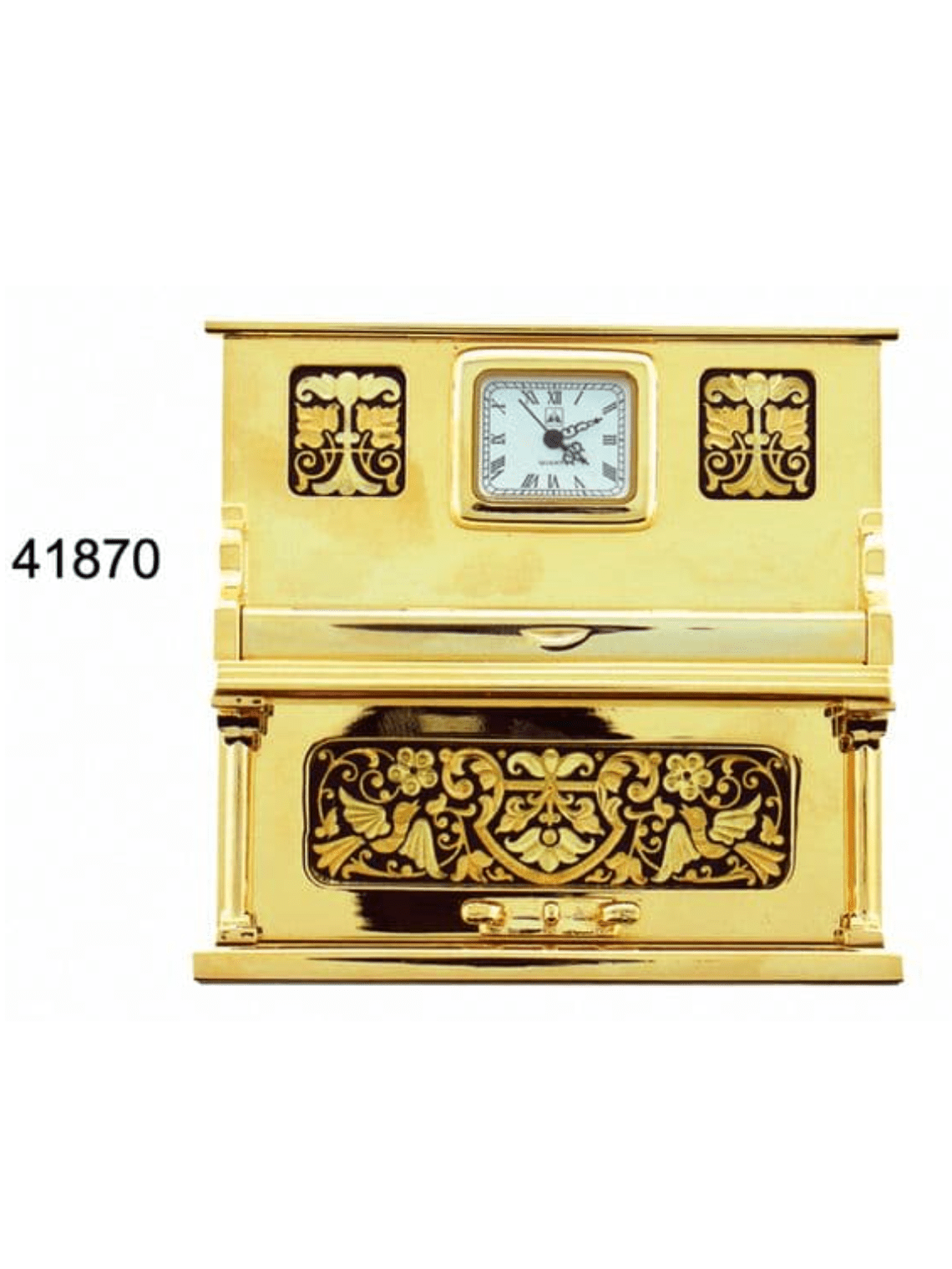 Piano con reloj, S.XX damasquinado en oro. Ref: 41870