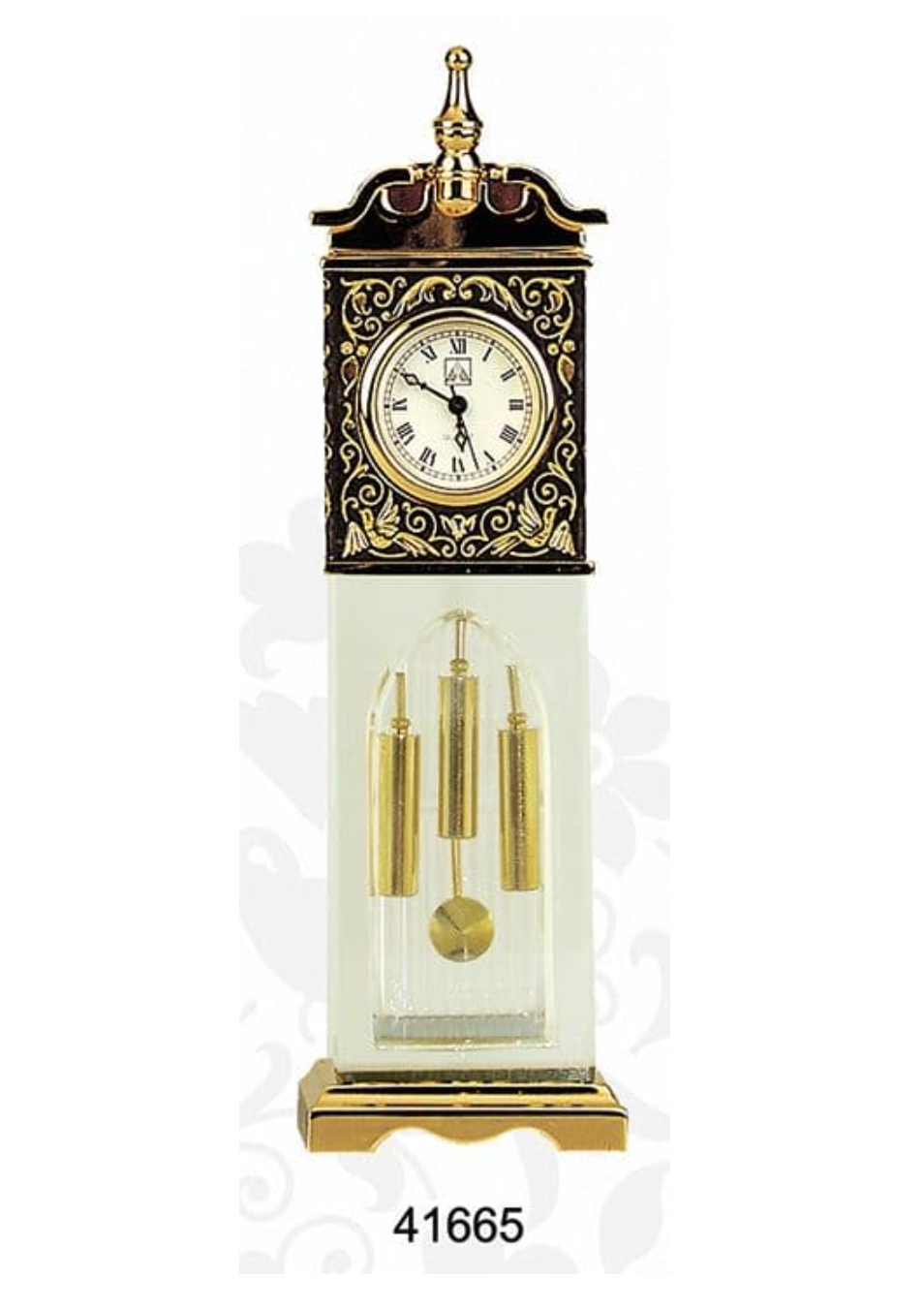 Reloj en miniatura, acristalado, modelo B-1, decorado renacentista, damasquinado en oro. Ref: 41665