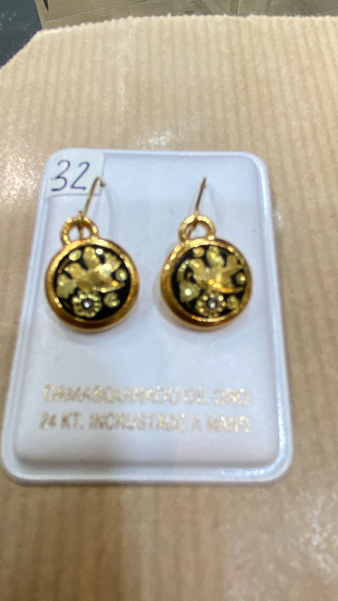 Pendientes oro con enganche